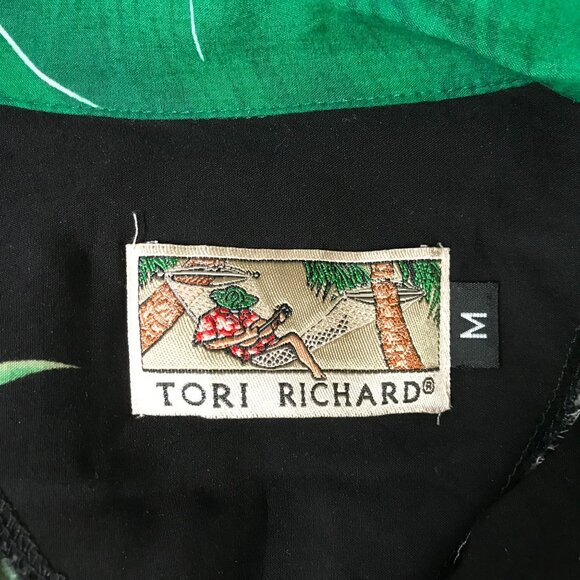 TORI RICHARDS - MENS MEDIUM -MULTICOLOR SHORT SLEEVE BUTTON HAWAIIAN DRINK SHIRT - Picture 4 of 5